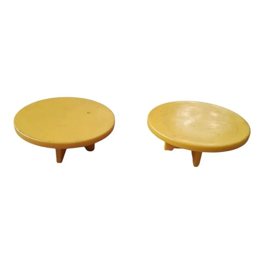 Vintage Fisher Price Little People Round Yellow Tables